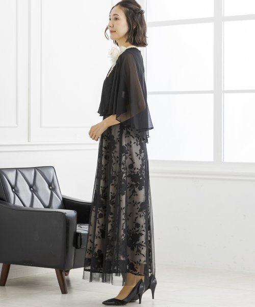 ケープとレースドレス2点セット《マザードレス》/パーティー/クルージング/結婚式/二次会/演奏会/発表会 ：あり なし マザードレス デザイン 発表会 ワンピース フォルムフォルマ 卒業式 フォーマル