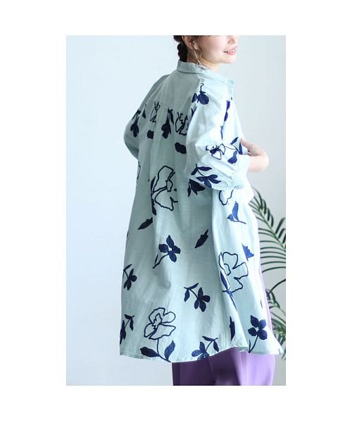 Sawa a la mode(サワアラモード)/ナチュラルな花刺繍コットンシャツチュニック/img22