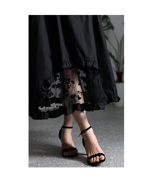 Sawa a la mode(サワアラモード)/大切な日の特別な黒裾レースフレアスカート/img02