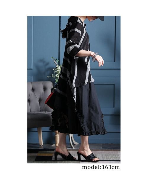 Sawa a la mode(サワアラモード)/大切な日の特別な黒裾レースフレアスカート/img10