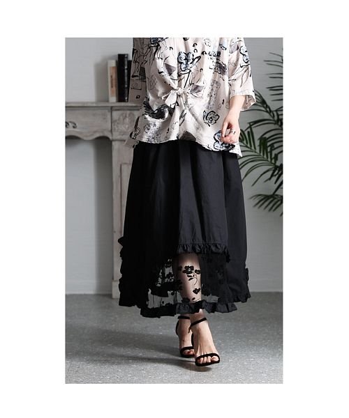 Sawa a la mode(サワアラモード)/大切な日の特別な黒裾レースフレアスカート/img14