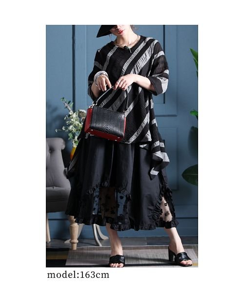 Sawa a la mode(サワアラモード)/大切な日の特別な黒裾レースフレアスカート/img16