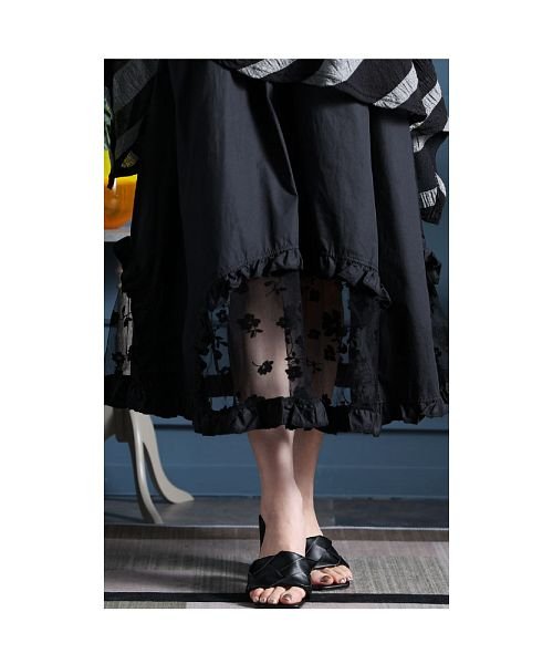 Sawa a la mode(サワアラモード)/大切な日の特別な黒裾レースフレアスカート/img18