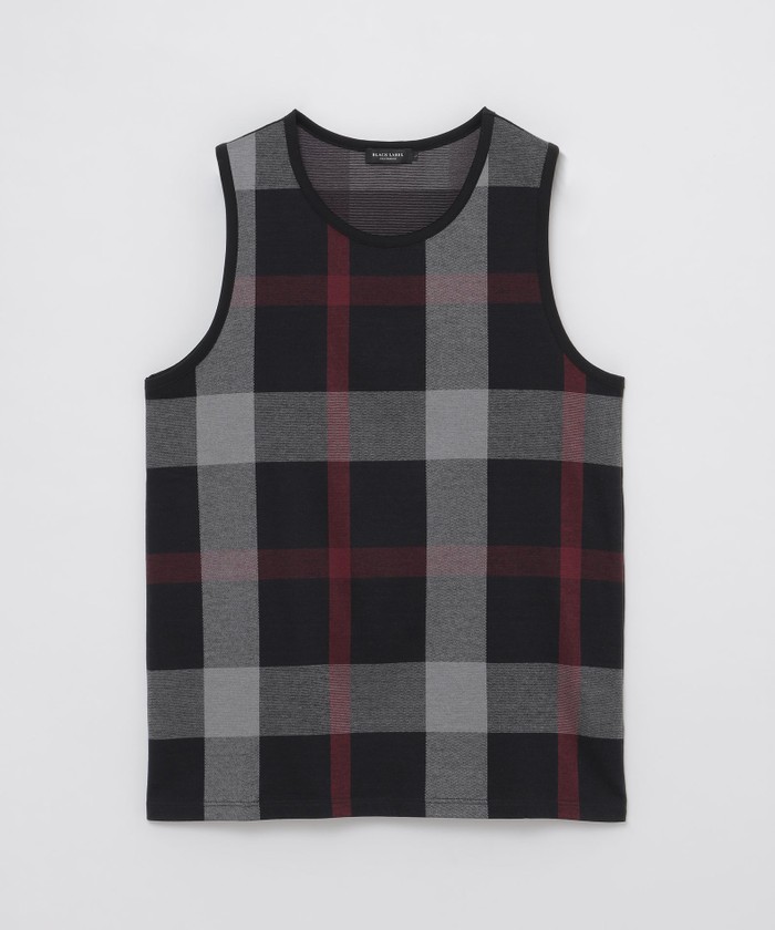 WEB限定】ブラックチェックタンクトップ(505377516)｜HANKYU MEN'S