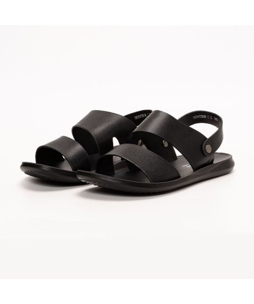 SVEC(シュベック)/レザーサンダル メンズ おしゃれ 靴 歩きやすい きれいめ 歩き やすい ストラップ カジュアルシューズ 韓国 スリッパ つっかけ 履きやすい ブラック 黒/img02