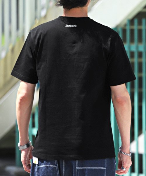 LUXSTYLE(ラグスタイル)/TRAP/U(トラップユー)BOXロゴプリント半袖Tシャツ/Tシャツ メンズ 半袖 ロゴ プリント ボックスロゴ クルーネック/img01