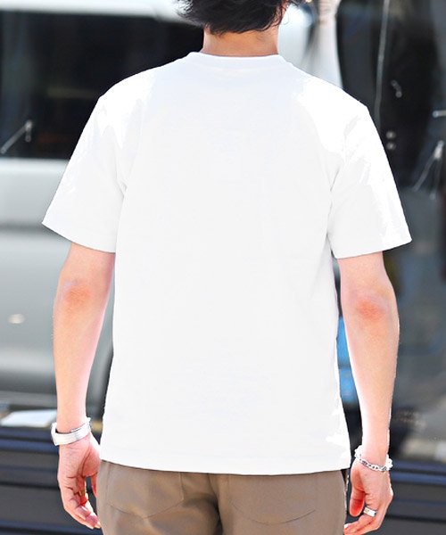 LUXSTYLE(ラグスタイル)/TRAP/U(トラップユー)刺繍ロゴ半袖Tシャツ/Tシャツ メンズ 半袖 刺繍 ロゴ ワンポイント クルーネック/img01