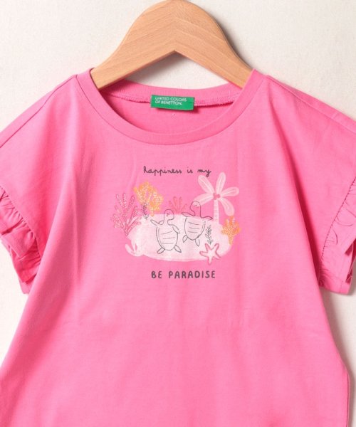 BENETTON (UNITED COLORS OF BENETTON GIRLS)(ユナイテッド　カラーズ　オブ　ベネトン　ガールズ)/キッズフリル袖Tシャツ・カットソーG/img07