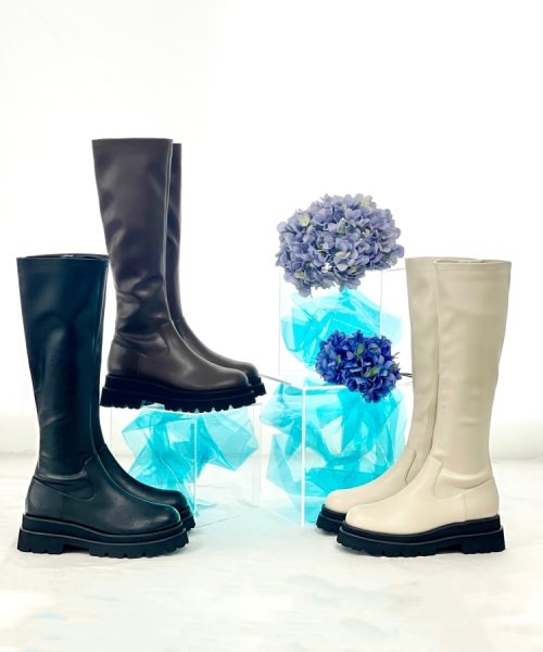 厚底トラックソールロングブーツ レイン対応 0～23