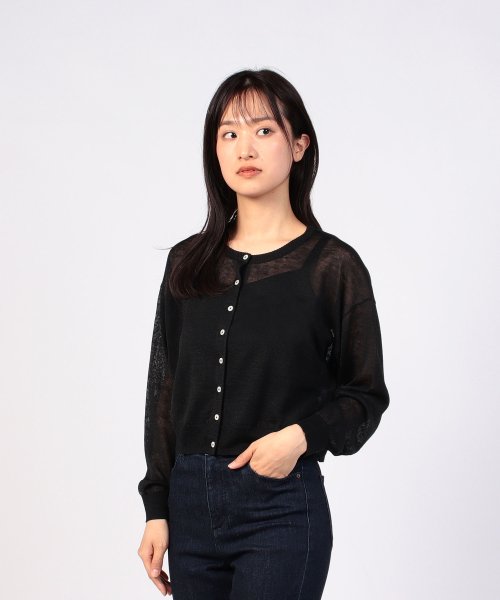To b. by agnes b. OUTLET(トゥー　ビー　バイ　アニエスベー　アウトレット)/【Outlet】WR27 CARDIGAN シアーニットカラーカーディガン /img01