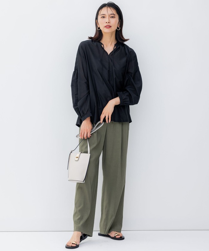 STORY7月号掲載/洗える】リネンヴィスコースストレッチ ドロスト