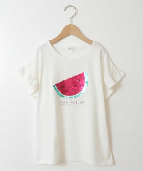 a.v.v(KID'S)(アー・ヴェ・ヴェキッズ)/[100－130]袖フリルスパンコールＴシャツ/img29