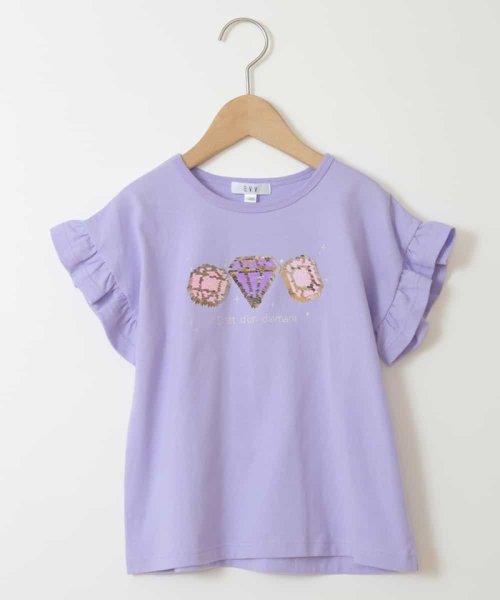 a.v.v(KID'S)(アー・ヴェ・ヴェキッズ)/[140－150]袖フリルスパンコールＴシャツ/img08