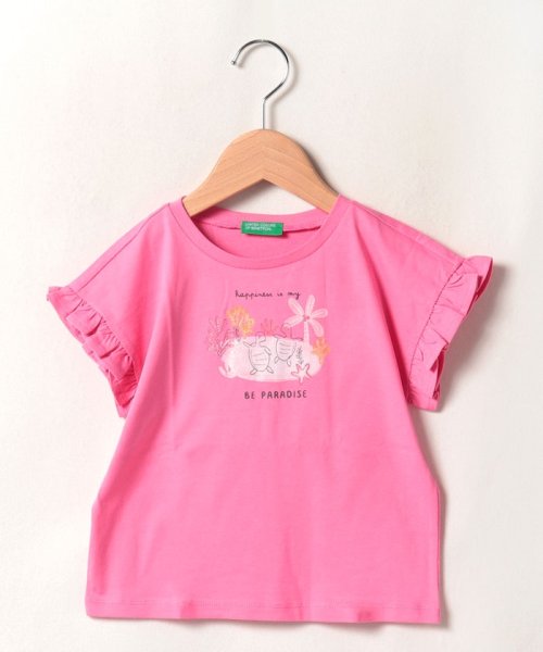 BENETTON (UNITED COLORS OF BENETTON GIRLS)(ユナイテッド　カラーズ　オブ　ベネトン　ガールズ)/キッズフリル袖Tシャツ・カットソーG/img05