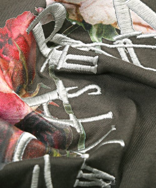 LUXSTYLE(ラグスタイル)/サークルローズ半袖Tシャツ/Tシャツ メンズ 半袖 ビッグシルエット 刺繍 バックプリント 花柄/img19