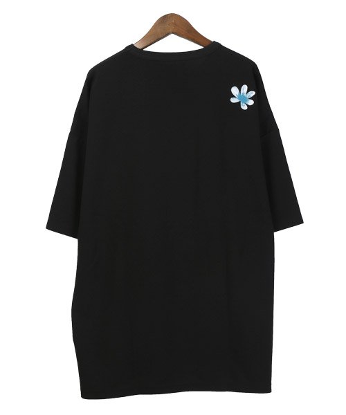 LUXSTYLE(ラグスタイル)/梨地フラワープリント半袖Tシャツ/Tシャツ メンズ 半袖 ビッグシルエット 梨地 花柄 フラワー プリント リース/img06