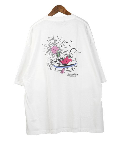 LUXSTYLE(ラグスタイル)/バックプリント刺繍スカル半袖Tシャツ/Tシャツ メンズ 半袖 ビッグシルエット ポケット ロゴ刺繍 スカル イラスト/img08