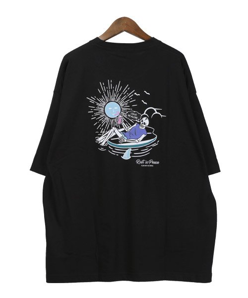 LUXSTYLE(ラグスタイル)/バックプリント刺繍スカル半袖Tシャツ/Tシャツ メンズ 半袖 ビッグシルエット ポケット ロゴ刺繍 スカル イラスト/img10