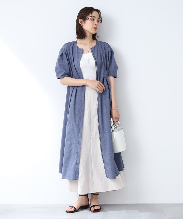 セール】【羽織りとしても!/洗える】2WAYタックワンピース(505384198