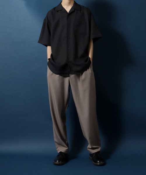 ANPAS(ANPAS)/【ANPAS】ツイル オーバーサイズ オープンカラーシャツ/メンズ シャツ 半袖 開襟シャツ 無地/img37
