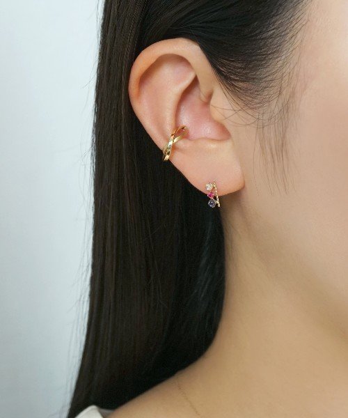 K18・K10 ルビー ワンポイントピアス ルビー