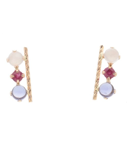 K18・K10 ルビー ワンポイントピアス ルビー