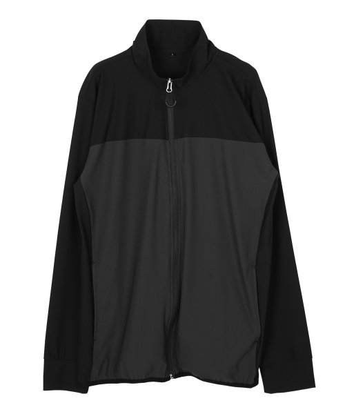 ナイロン スタンドジャケット / 接触冷感 吸水速乾 UVカット ストレッチ ナイロンジャケット メンズ ジャケット 軽量 アウター ライトアウター