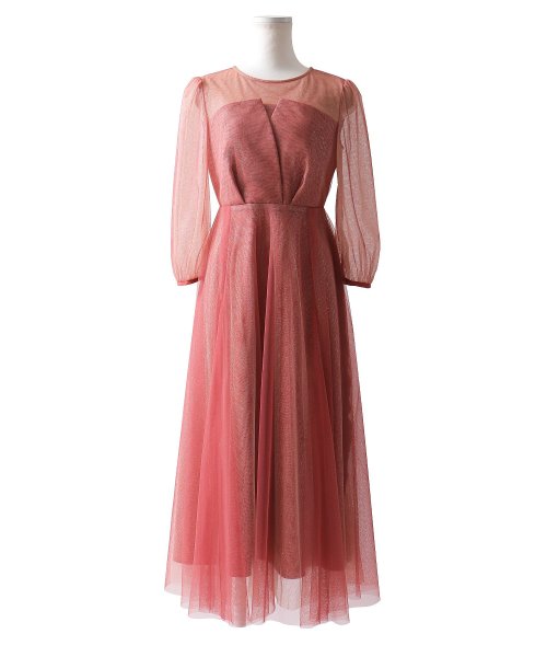 niana ニアナ 結婚式 ワンピース パーティードレス ビスチェ ラメ 無地 シアー チュール シフォン ゆったり 体型カバー シンプル ウエストゴム ロング ニアナ B79 size