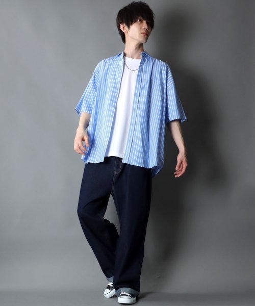 SITRY(SITRY)/★【SITRY】Oversize Drop shoulder broadcloth shirt/オーバーサイズ ドロップショルダー ブロード 半袖シャツ メンズ/img32