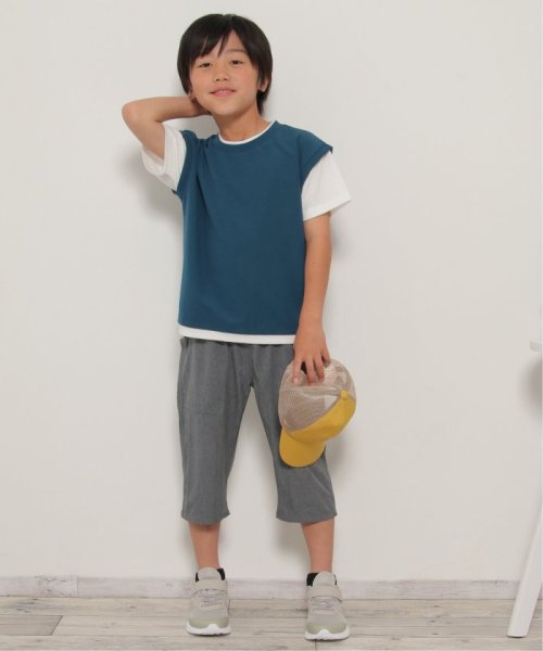 ikka kids(イッカ　キッズ)/【接触冷感／吸水速乾】フェイクベストレイヤーTシャツ（120〜160cm）【親子おそろい】/img12