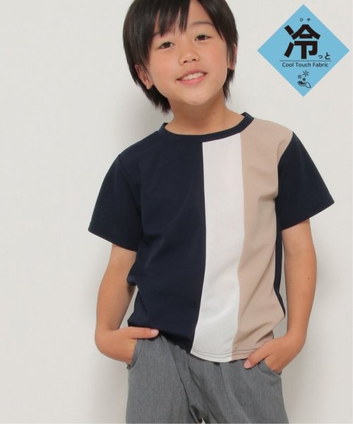 ikka kids(イッカ　キッズ)/【接触冷感／吸水速乾】縦切り替えTシャツ（120〜160cm）【親子おそろい】/img13