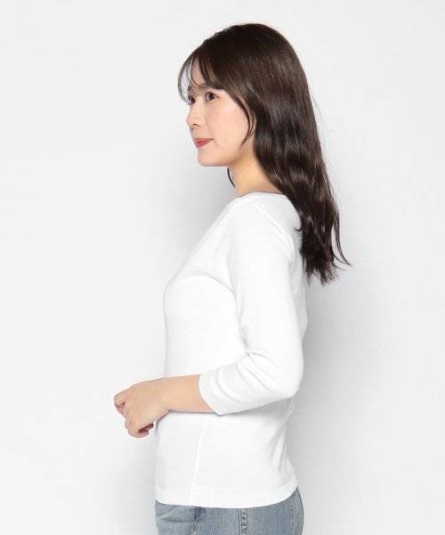 BENETTON (women)(ベネトン（レディース）)/コットン100％無地ボートネック７分袖ニットセーター/img17