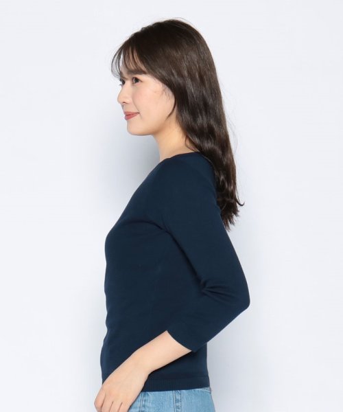 BENETTON (women)(ベネトン（レディース）)/コットン100％無地ボートネック７分袖ニットセーター/img27