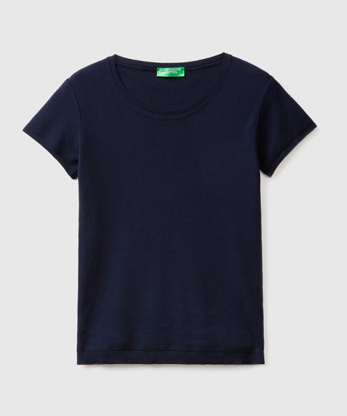 BENETTON (women)(ベネトン（レディース）)/コットン100％無地クルーネック半袖ニットセーター/img23