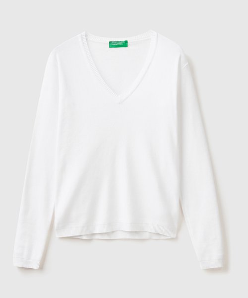 BENETTON (women)(ベネトン（レディース）)/コットン100％無地Vネック長袖ニットセーター/img12