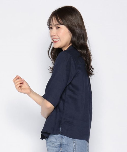 BENETTON (women)(ベネトン（レディース）)/リネン100％バックタック5分袖シャツ・ブラウス/img25