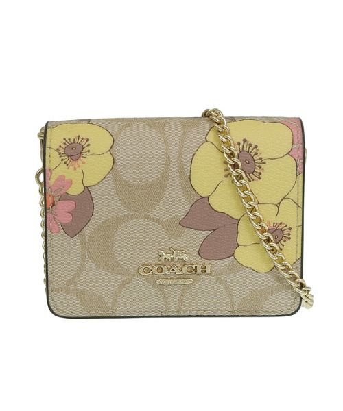 COACH(コーチ)/COACH コーチ FLORAL CLUSTER フローラル クラスター MINI WALLET ショルダー ミニ 二つ折り 財布/img01