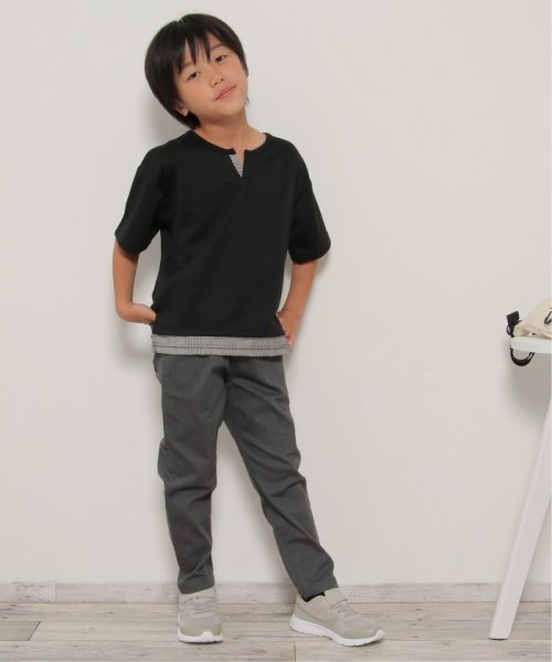 ikka kids(イッカ　キッズ)/キーネックチェックレイヤードT（120〜160cm）/img09