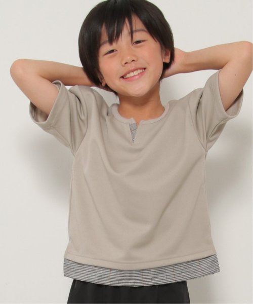 ikka kids(イッカ　キッズ)/キーネックチェックレイヤードT（120〜160cm）/img11