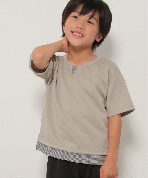 ikka kids(イッカ　キッズ)/キーネックチェックレイヤードT（120〜160cm）/img13