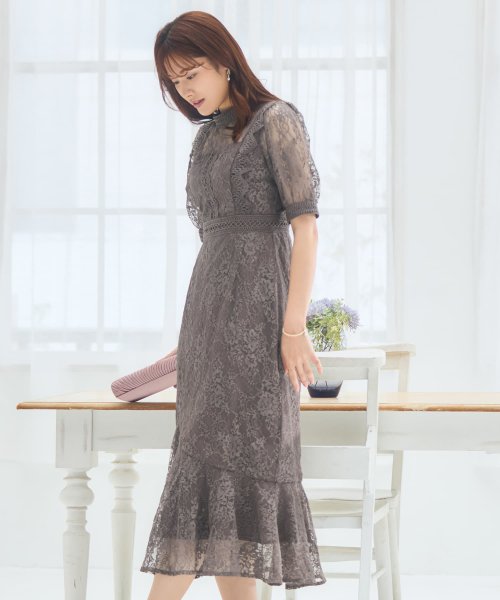 DRESS+(ドレス プラス)/ワンピース ドレス レース タイト 結婚式 5分袖/img08