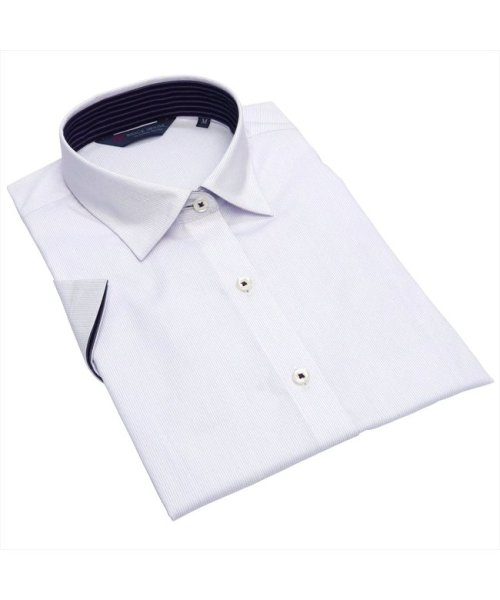 TOKYO SHIRTS(TOKYO SHIRTS)/形態安定 ワイド衿 綿100% 半袖 レディースシャツ/img01