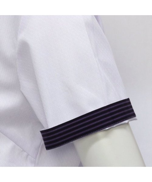 TOKYO SHIRTS(TOKYO SHIRTS)/形態安定 ワイド衿 綿100% 半袖 レディースシャツ/img04