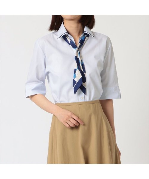TOKYO SHIRTS(TOKYO SHIRTS)/形態安定 スキッパー衿 五分袖レディースシャツ/img02