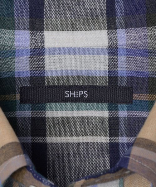 SHIPS MEN(シップス　メン)/*SHIPS: ワンポイント ロゴ コットン/リネン マドラスチェック ボタンダウン 半袖 シャツ/img41