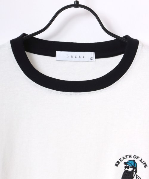 LAZAR(ラザル)/【Lazar】Lazar 別注 オーバーサイズ ワンポイント刺繍 クルーネックTシャツ/img01