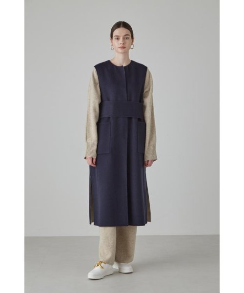 カシミヤ混 2TONE リバージャケットジレ 
