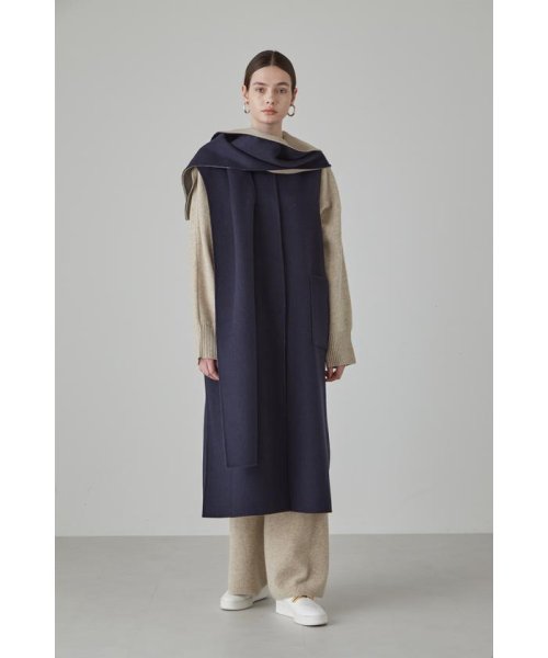 カシミヤ混 2TONE リバージャケットジレ 