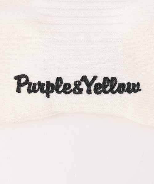 Purple & Yellow(パープル＆イエロー)/ライン＆ロゴ ショートソックス/img03