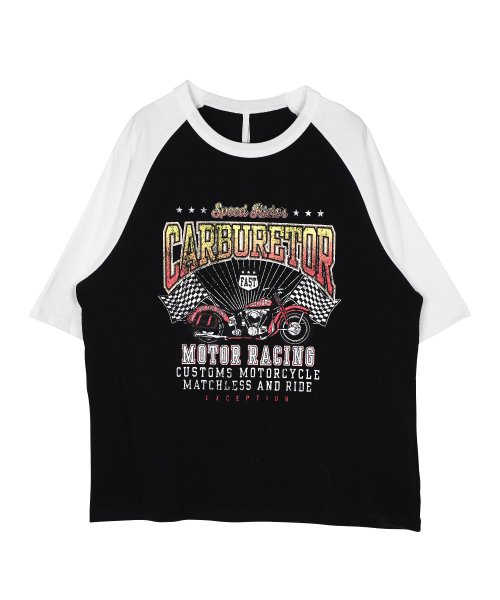 JIGGYS SHOP(ジギーズショップ)/天竺ラグランプリントT / プリント Tシャツ メンズ ティーシャツ 半袖 カットソー トップス ラグランスリーブ ヴィンテージ風/img02